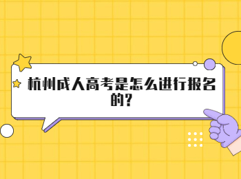 杭州成人高考是怎么進(jìn)行報(bào)名的?